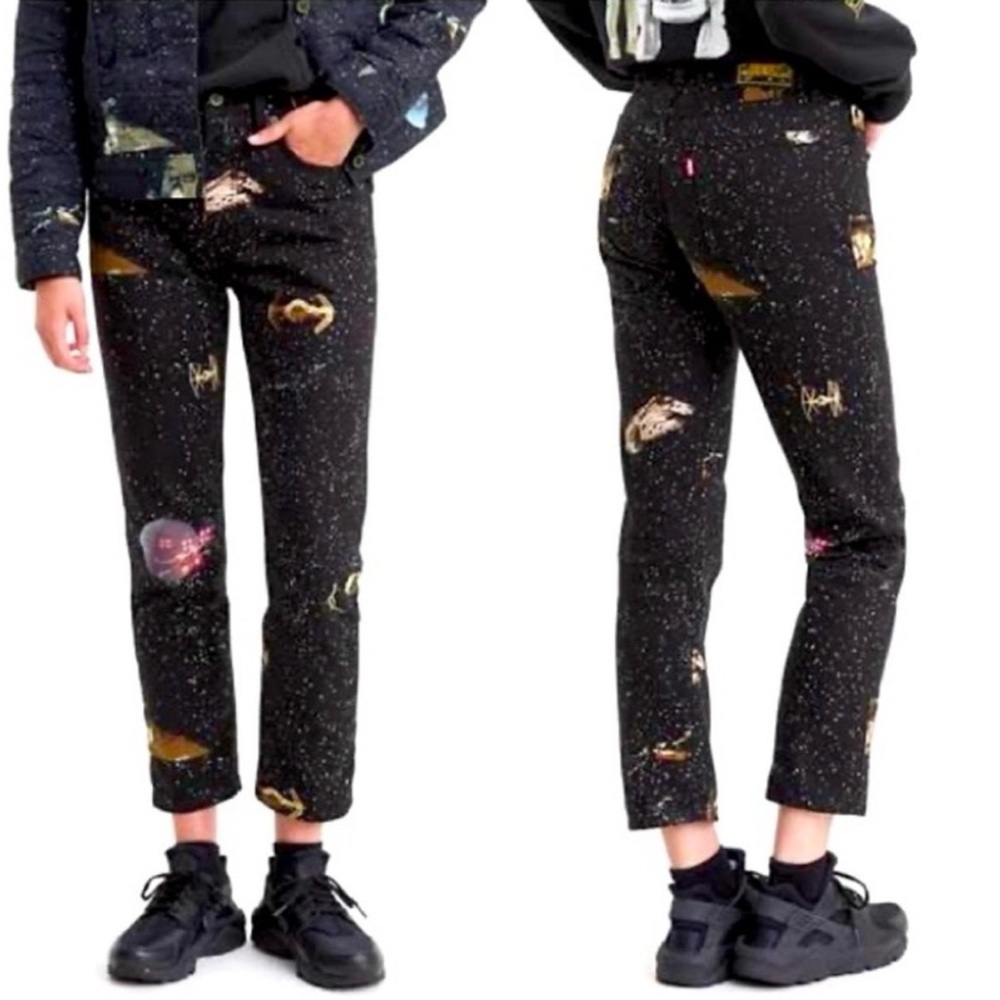 LEVIS STAR WARS JEANS 501 ORIGINAL NWOT SIZE W24 L26 BLACK LEVI STARWARS